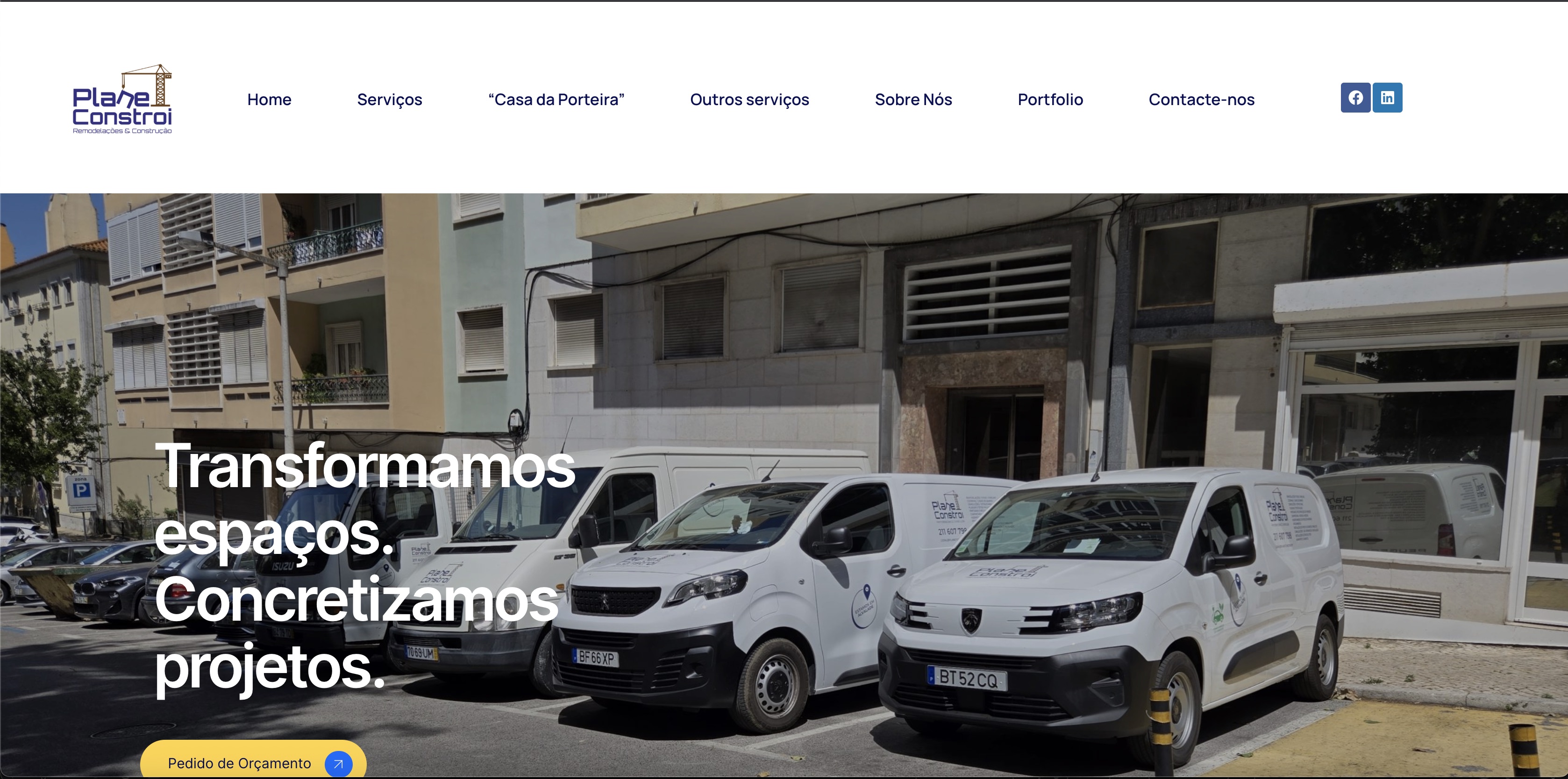 Website Planet Constroi — presença digital no setor da construção civil